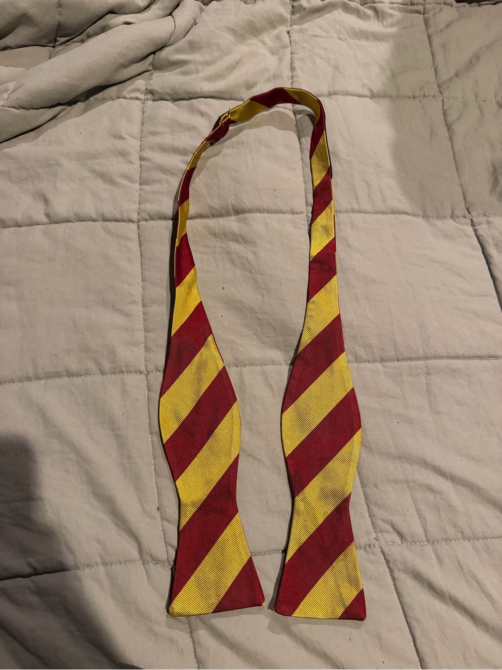 Men's Red & Yellow Striped Self-Tie Bow Tie - Home Party Supplies
